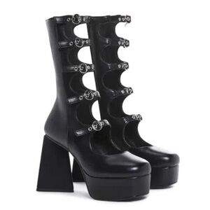 ! SOLD ! - Lamoda PADLOCK PLATFORM CALF BOOTS